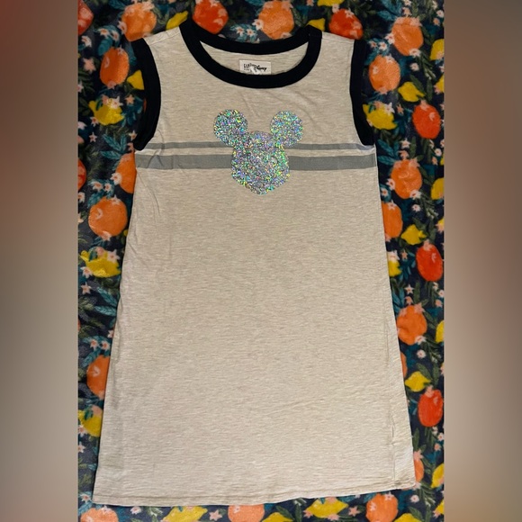 EUC - GAP Kids Disney Girls Sleeveless Dress with sequin Mickey (Gray) - Size M - Picture 6 of 6